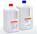 Carestream Fixer (blue cap bottle) and Developer (red cap bottle)