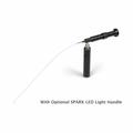 Ultra-Fine fiberscope, 0.5mm (0.0197”) in diameter x 305mm (12.0”) working length – Item 0.5x305-0 shown with optional LHDLE LED light handle